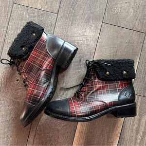 Patricia Nash Lia Plaid Leather Booties